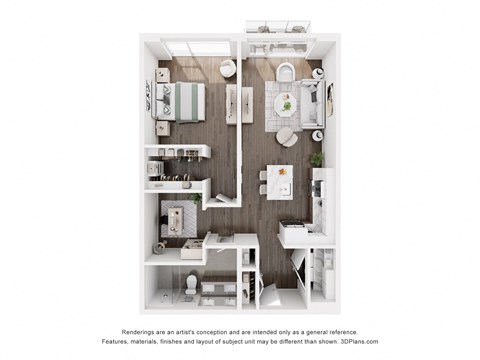 a floor plan of a 1 bedroom floor plan